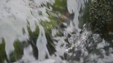 Nehir su kapatın. Çakıl taşları nehir su görünümü kapatın