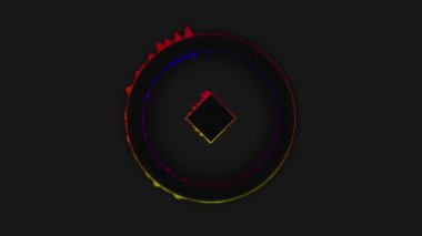 Basit daire Equalizer ses spektrum renk arka plan. Yumuşak kutu renk ekolayzer arka plan. Müzik ekolayzer daire arka plan arayüzü ışıkları parlayan ile