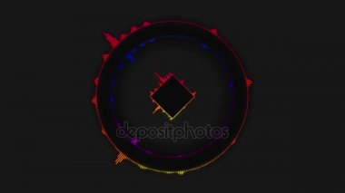 Basit daire Equalizer ses spektrum renk arka plan. Yumuşak kutu renk ekolayzer arka plan. Müzik ekolayzer daire arka plan arayüzü ışıkları parlayan ile