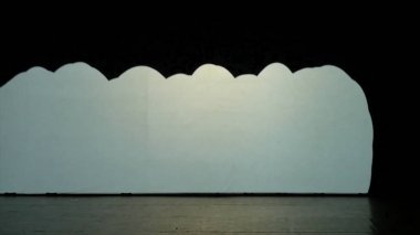 Dans gölgeler. Sahne Alanı'nda dans dansçılar. Dansçılar siluetleri. Dans gölgeler. 3D dans gösterisi