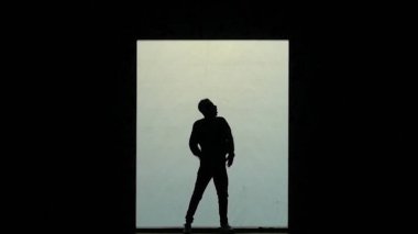 Dans gölgeler. Sahne Alanı'nda dans dansçılar. Dansçılar siluetleri. Dans gölgeler. 3D dans gösterisi