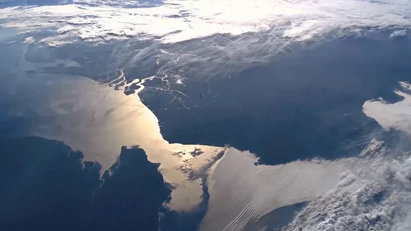 De aarde van de plant vanuit de kosmos animatie. Planeet aarde uitzicht vanuit de ruimte animatie. Denkbeeldige weergave van aarde. De oceaan vanuit de ruimte — Stockfoto