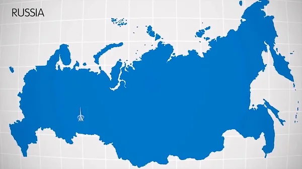 Rozdělení Evropy a Asie na mapě. ve městě Jekatěrinburg rozděluje Evropu a Asii. Eurasie na mapě animace. Eurasie. Jekatěrinburgu animace — Stock fotografie