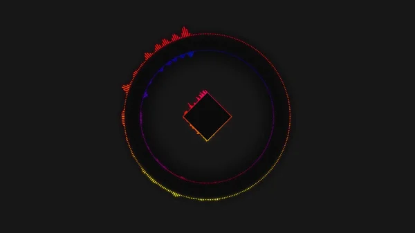 Egyszerű kör Equalizer Audio színkép egyszínű háttérrel. Puha doboz színes equalizer háttér. Zene equalizer kör háttér felület csillogó fények — Stock Fotó