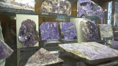 Çeşitli koleksiyonları Müzesi'sergisinde mineral taş. Mineral Müzesi