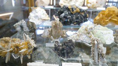 Çeşitli koleksiyonları Müzesi'sergisinde mineral taş. Mineral Müzesi
