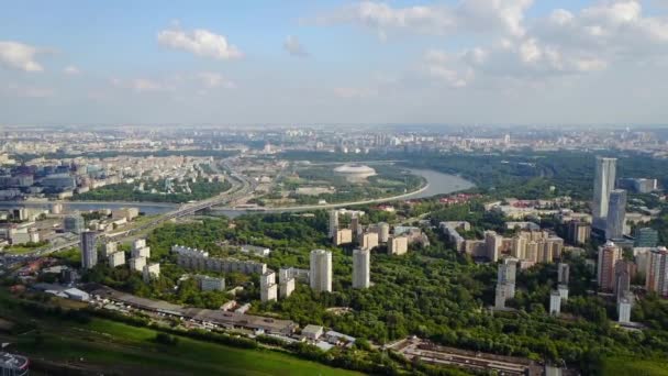 モスクワのパノラマの景色。映像。外務省。ロシア。上からの眺め — ストック動画