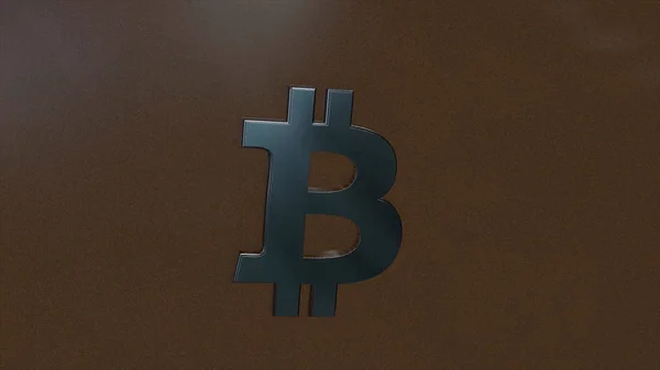 Absztrakt animáció bitcoin pénznem jele a digitális virtuális térben. Absztrakt animáció Bitcoin, digitális pénznem szimbólum a digitális virtuális térben. Tárcámat különböző befest választások. — Stock Fotó
