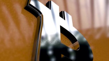 Dijital cryptocurrency Bitcoin işareti olarak sanal para. Animasyon bitcoin. Crosshair pusula. BTC sanal para birimi. Cryptocurrency sembol Bitcoin. Görsel öğeler veya hareket için arka plan. Loopable: Bitcoin