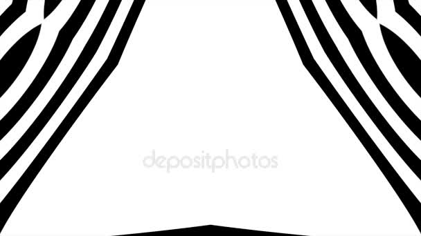 Abstrakta Cgi rörlig grafik och animerad bakgrund med rörliga svartvita vinkel. Hypnotiska rytmisk rörelse av geometriska svarta och vita former — Stockvideo