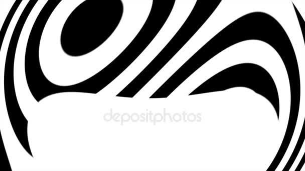 Gráficos de movimiento CGI abstractos y fondo animado con figuras blancas y negras. Ilusión espiral hipnótica bucle sin fisuras. Ilusión espiral hipnótica bucle sin costura — Vídeos de Stock