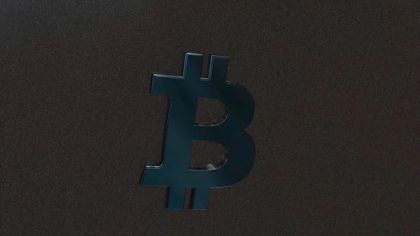 シンボル Bitcoin。Bitcoin、cryptocurrency。Bitcoin 3 d アニメーション. — ストック写真