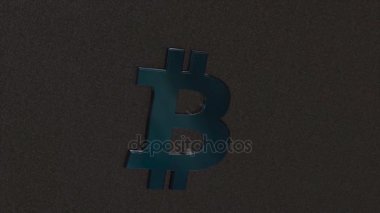 Sembol Bitcoin. Bitcoin, cryptocurrency. Bitcoin 3d animasyon.