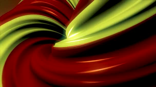 Animación de líneas giratorias multicolores. 3D formas abstractas mínimas continuamente bucle de una manera perfecta. Animación centrada con fondo negro. Reflexiones sutiles y movimiento hipnótico . — Vídeo de stock