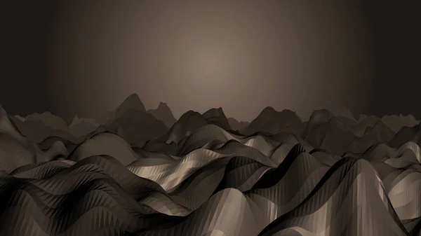 Zoom del tunnel a bassa poli grotta alla luce incandescente alla fine del video animato 3D Rendered. Passeggiata animata lungo sentiero ghiacciato rialzato attraverso infinite grotte di ghiaccio, rese nativamente. Animazione 3D realistica — Foto Stock