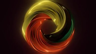 Animasyon döndürme hipnoz helezon renkli Carmel, cam veya plastik. Animasyon döngüsü. Mor torus döner. geometrik animasyon 3D bilgisayar oluşturulan