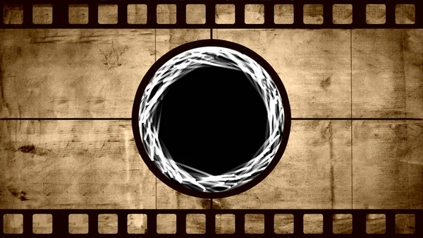 Animation des alten Negativfilms mit abstraktem Hintergrund mit Animation weißer geometrischer Formen und abstrakter futuristischer Tunnel mit Licht — Stockfoto