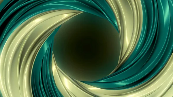 Animation of multi-colored swirling lines. 3D minimal abstract shapes continuously looping in a seamless way. Centered animation with black background. Subtle reflections and hypnotic motion.