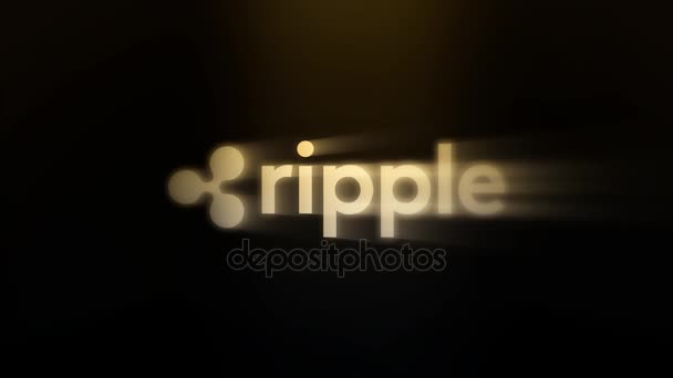 「リップル」のコンセプトは、Cryptocurrency チェーン、デジタルお金を確保しました。リップル、Cryptocurrency blockchain、デジタルお金の概念。Abstaction アニメーション — ストック動画