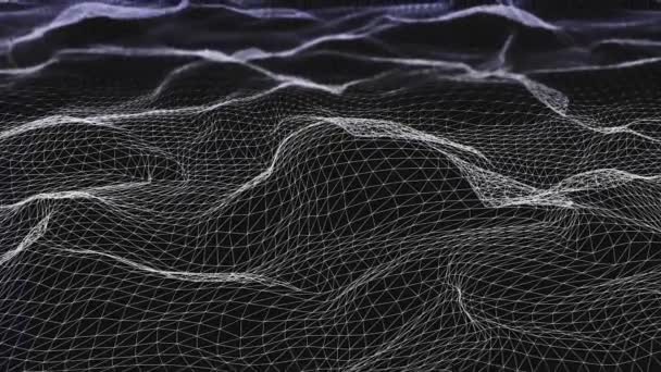 Forma de red futurista ondeando. Computadora generada abstracto bucle sin costura animación suave renderizado — Vídeo de stock