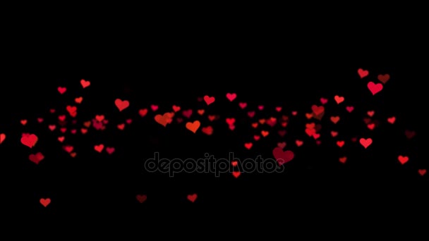 Red And White Hearts Over A Black Backdrop Valentines Day Motion