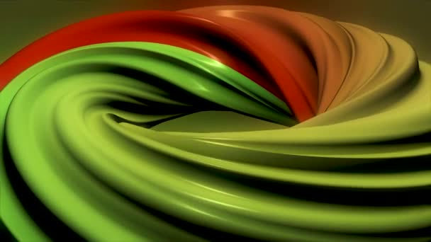 Animatie van multi-gekleurde wervelende lijnen. 3D-minimale abstracte vormen continu in een lus in een naadloze manier. Gecentreerd animatie met zwarte achtergrond. Subtiele reflecties en hypnotische motion. — Stockvideo