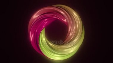 Animasyon döndürme hipnoz helezon renkli Carmel, cam veya plastik. Animasyon döngüsü. Mor torus döner. geometrik animasyon 3D bilgisayar oluşturulan