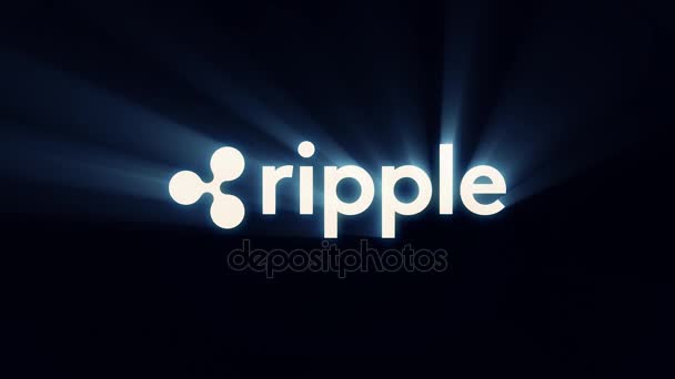 Concept van "rimpel", een Cryptocurrency beveiligd keten, digitale geld. Begrip "" Ripple, een Cryptocurrency blockchain, digitale geld. Abstaction animatie — Stockvideo