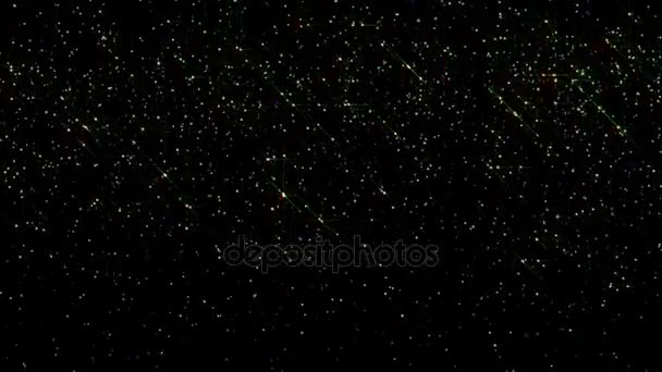 Particella d'oro sfondo senza soluzione di continuità. Particelle d'oro bokeh astratte. Sfondo movimento oro. Polvere d'oro universo con stelle su sfondo nero . — Video Stock