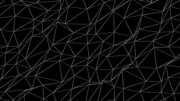 Estructura de conexión, fondo abstracto de animación 3d. Animación abstracta de una red de líneas blancas — Vídeo de stock