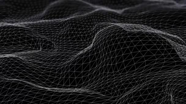 Forma de rede futurista acenando. Computador gerado abstrato sem costura loop suave animação renderizada — Vídeo de Stock