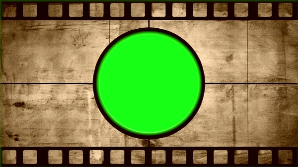 Animation of old negative film with chromakey copy space.
