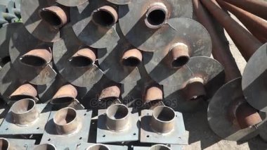 Borular metal kütük parçaları. Küçük. Depoyu paslanmaz Buttweld boru ek parçaları dirsek