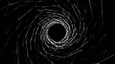 Arka plan beyaz geometrik shapesin ve ışık ile soyut fütüristik tünel animasyon ile. Sorunsuz döngü animasyon. döndürme daireler ve yüzük ışık ışınları ve Işıma ile animasyon.