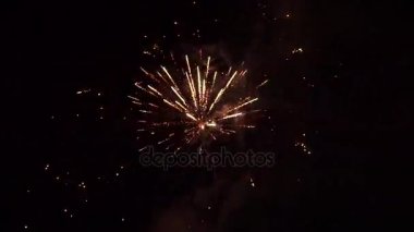 Güzel renkli tatil gece gökyüzünde havai fişekler. Küçük. Gece gökyüzünde havai fişekler. Tatil kavramı