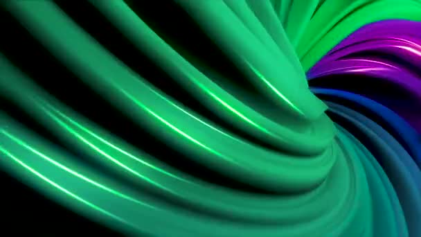 Forma cerchio animato composto da frecce dimensionali albero, rotante, colore verde sul colore cambiando sfondo agitare, forma logotipo. Ipnotica illusione spirale loop senza soluzione di continuità . — Video Stock