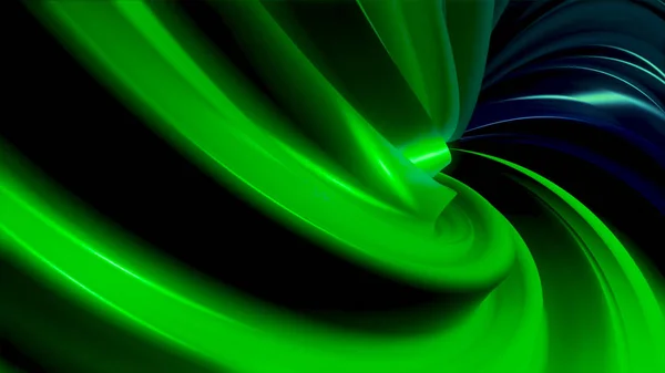 Animated circle shape composed from tree dimensional arrows, rotating, green colour on color changing shake background, logotype shape. Hypnotic spiral illusion seamless looping. Seamless 3d Animation of stylish futuristic tunnel