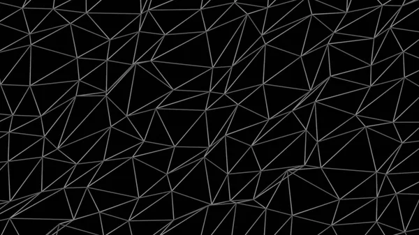 Estrutura de conexão, animação 3D fundo abstrato. Animação abstrata de uma teia de linhas brancas — Fotografia de Stock