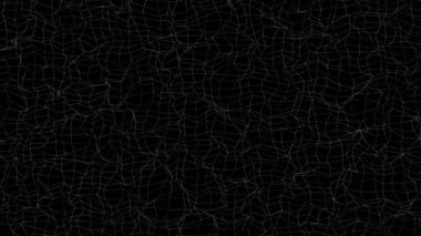 Soyut poligonal geometrik yüzeyi döngüsünü siyah arka plan üzerine geometrik aquares. Siyah arka plan üzerine beyaz kareler hareketli animasyon