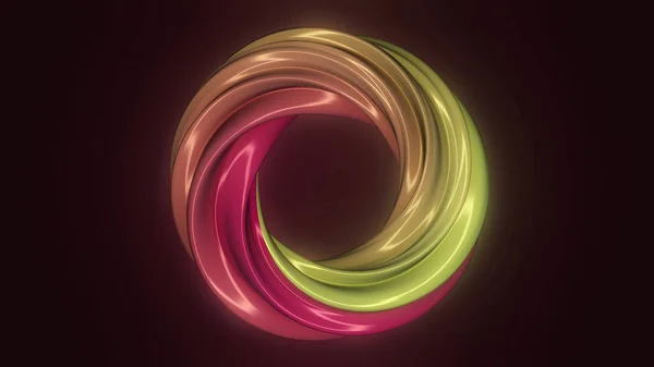 Roterande lila torus. 3D datorgenererade geometriska animation. Rotation animation färg torus. Animering av rotation hypnos spiral från färgglada karamell, glas eller plast. Loop animation — Stockfoto