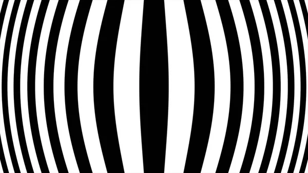 Animation black and white stripes warp space. Abstract animation of black and white stripes. Looped footage