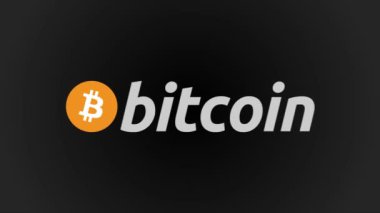 Bit-sikke görünüm. Dijital cryptocurrency Bitcoin işareti olarak sanal para. Animasyon bitcoin. Bitcoin para birimi işaret dijital siber soyut animasyon.