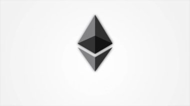 Etherium cryptocurrency dijital siber. Mali veya sosyal arka plan animasyon. Soyut animasyon ethereum para birimi işaret dijital siber ikili kodu ile döner. Sorunsuz döngü