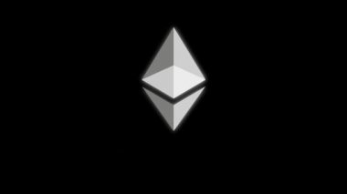Etherium cryptocurrency dijital siber. Mali veya sosyal arka plan animasyon. Soyut animasyon ethereum para birimi işaret dijital siber ikili kodu ile döner. Sorunsuz döngü