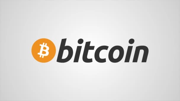 Bit-koin Penampilan. Digital cryptocurrency Bitcoin sign sebagai uang virtual. Animasi bitcoin. Animasi abstrak dari tanda mata uang bitcoin dalam ruang cyber digital . — Stok Video