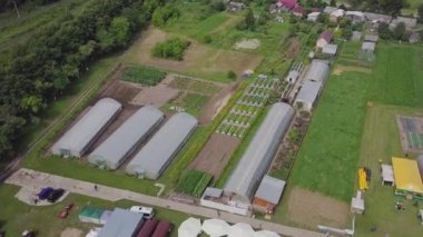 Seralar, üstten görünüm çerçevelerin. Küçük. Seralarda alanı inşaatı. Tarım, agrotechnics kapalı yer