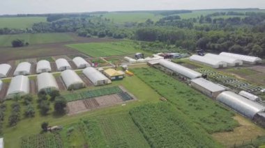 Seralar, üstten görünüm çerçevelerin. Küçük. Seralarda alanı inşaatı. Tarım, agrotechnics kapalı yer