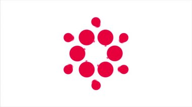 Cardano sembolü Ada blockchain cryptocurrency animasyon. Dijital para Cardano, soyut bir nokta ile bir logo