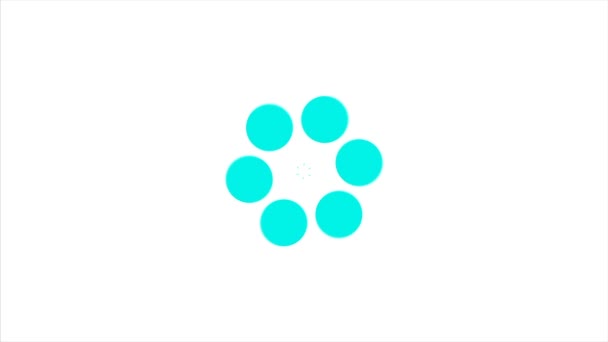 Abstracte achtergrond met azuurblauwe roterende polka dots. Azuurblauwe dot cirkel — Stockvideo
