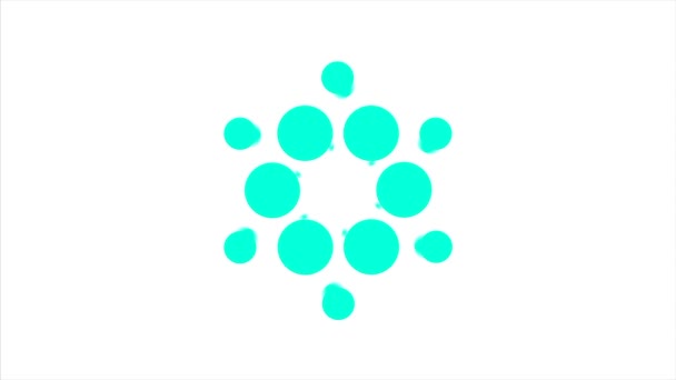 Символ Кардано ADA блокчейн криптовалютная анимация. Цифровая валюта Cardano, логотип с абстрактными точками — стоковое видео